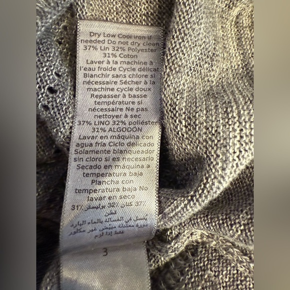 John Varvatos Linen Blend Lightweight Gray Sweater Size Large - Picture 4 of 8